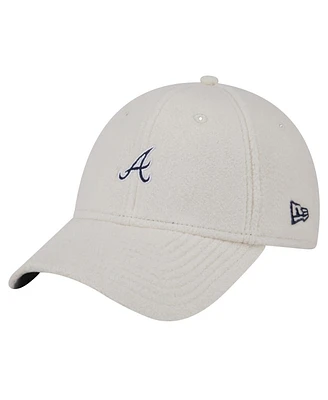 New Era Women's White Atlanta Braves Chrome Cozy 9FORTY Adjustable Hat