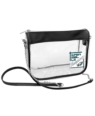 Logo Brands Women's Philadelphia Eagles Super Bowl Lix Champions Hype Stadium Crossbody Clear Bag