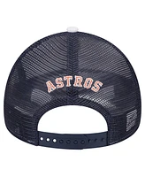 New Era Men's White/Navy Houston Astros Spring Training Circle Foam A-Frame 9FORTY Trucker Adjustable Hat