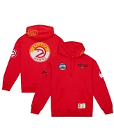 Mitchell & Ness Men's Red Atlanta Hawks Hardwood Classics City Collection Fleece Pullover Hoodie