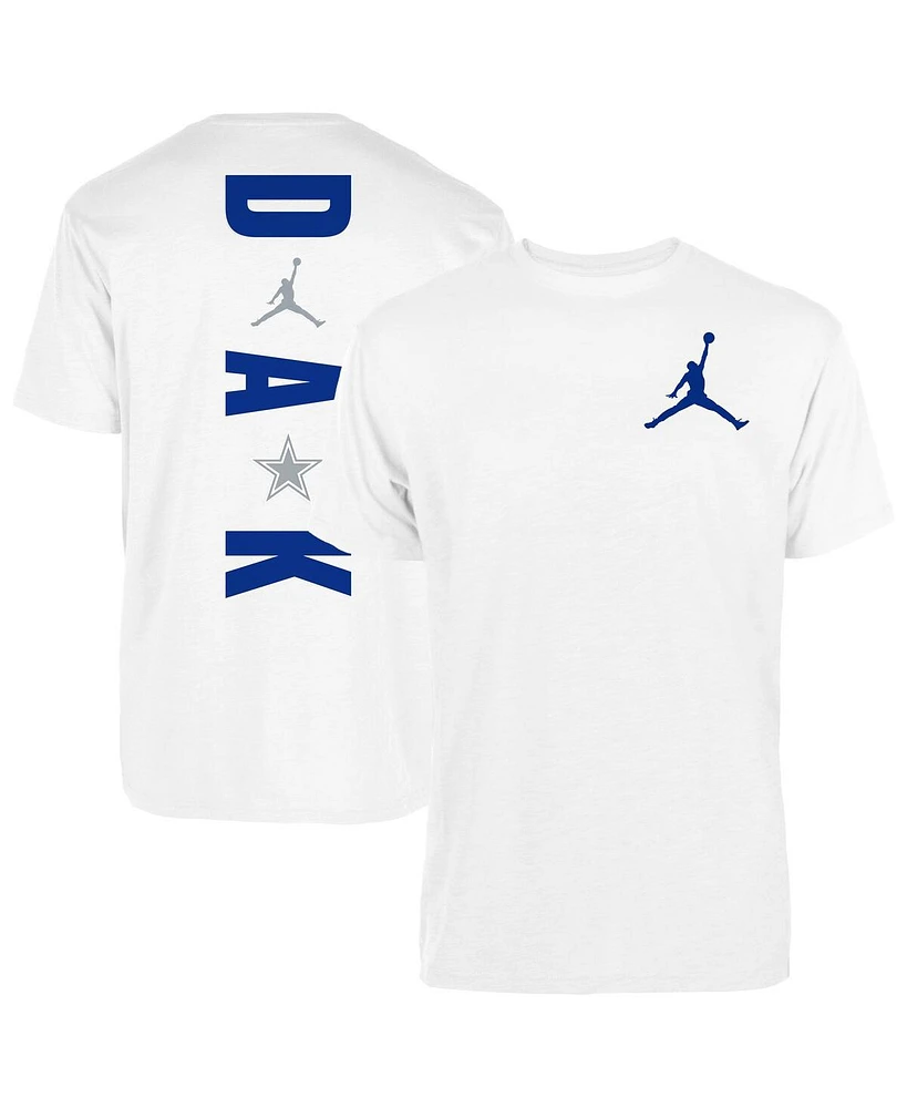 Jordan Men's Dak Prescott White Dallas Cowboys Vertical Graphic T-Shirt