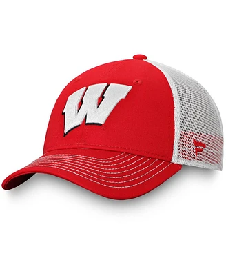 Fanatics Men's Red Wisconsin Badgers Core Trucker Snapback Hat