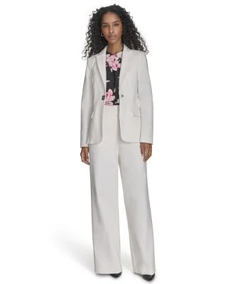 Calvin Klein Womens One Button Blazer Wide Leg Pants