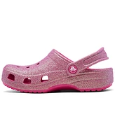 Crocs Little Girls Classic Glitter Clogs from Finish Line