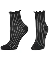 Hue Women's 3-Pk. Sheer Ribbed Anklet Socks