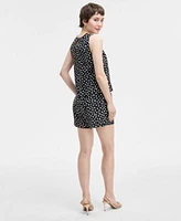 On 34th Womens Paint Dot Sleeveless Top Linen Blend Pull On Shorts Exclusively At Macys