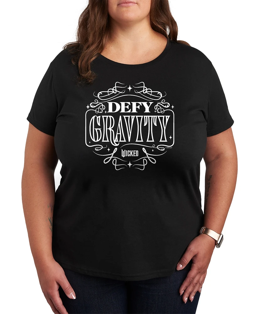 Hybrid Apparel Trendy Plus Wicked Defy Gravity Graphic Crew Neck T-Shirt