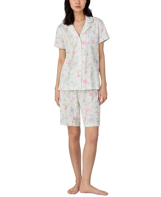 Lauren Ralph Women's Short-Sleeve Bermuda Pajama Set