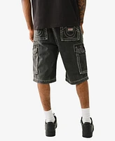 True Religion Men's Big T Vinny Cargo Denim Shorts