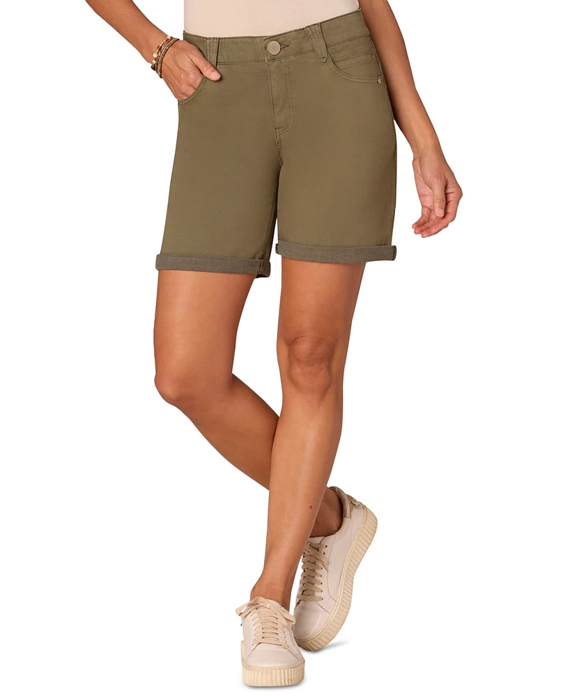 Democracy Petite "Ab" Solution Mid Rise Cuffed Shorts