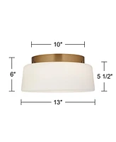 Possini Euro Buckley 13" Wide Warm Brass Drum Ceiling Light - Possini Euro Design