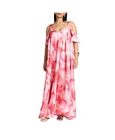 Eloquii Plus Strap Detail Trapeze Gown
