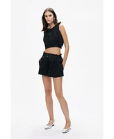 Nocturne Women's Crop Top with Printed Detail