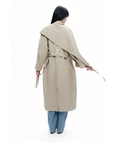 Nocturne Women's Shawl-Designed Trench Coat