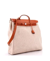 Pre-Owned Hermes Mm Herbag Toile and Leather