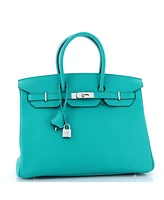 Pre-Owned Hermes Birkin Handbag Epsom with Palladium Hardware