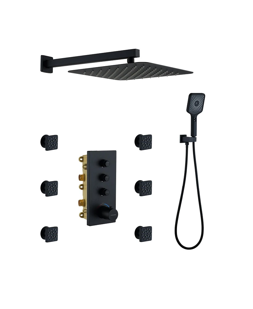 12-Inch Rainfall Shower Head with Thermostatic System - Ultimate Relaxation for Your Bathroom