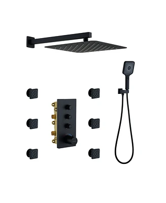 12-Inch Rainfall Shower Head with Thermostatic System - Ultimate Relaxation for Your Bathroom