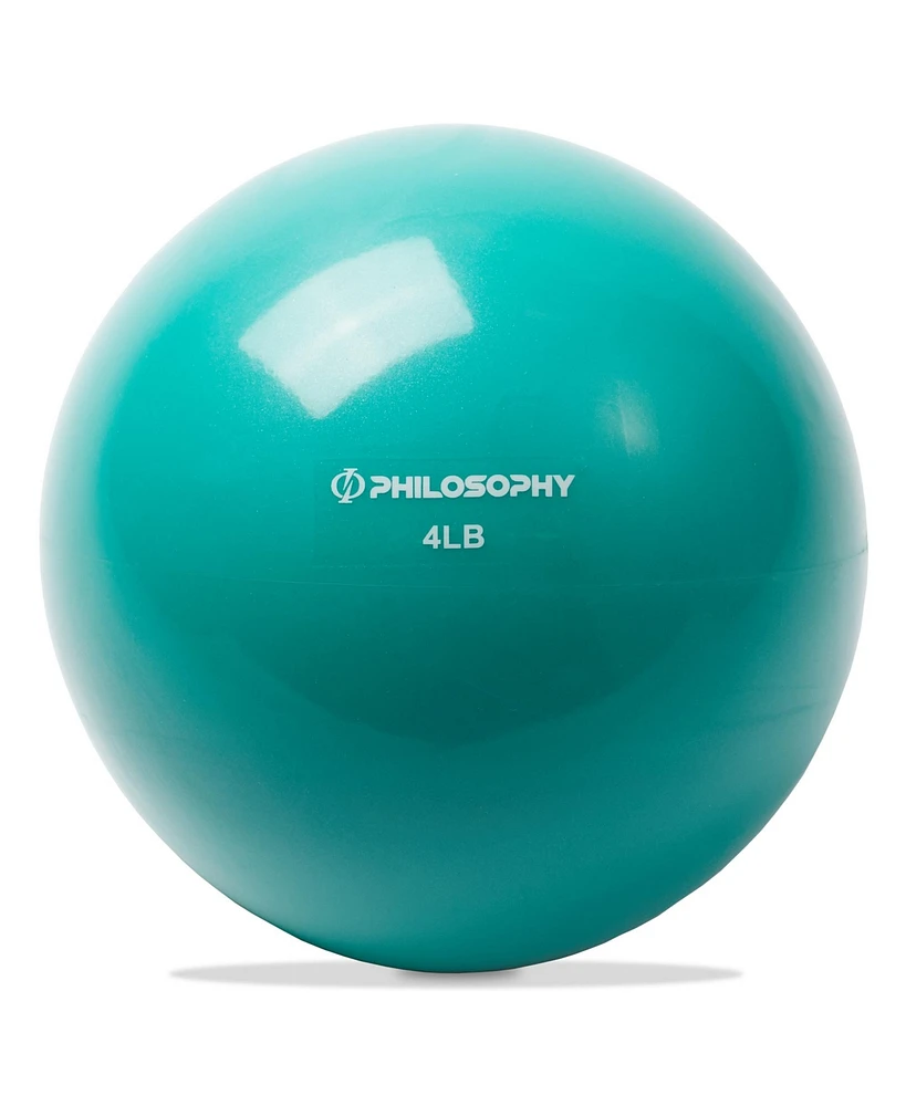 Philosophy Gym Toning Ball, 4 Lb, Teal - Soft Weighted Mini Medicine Ball