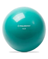 Philosophy Gym Toning Ball, 4 Lb, Teal - Soft Weighted Mini Medicine Ball