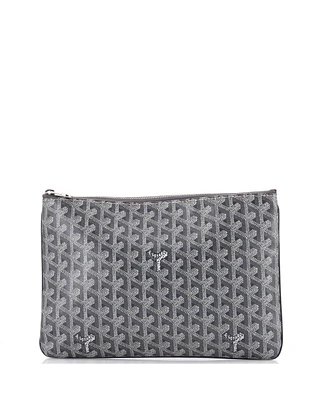 Pre-Owned Goyard Mm Senat Zip Pouch Coated Canvas