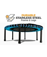 Leaps & Rebounds 48" Mini Fitness Trampoline & Rebounder Gym Equipment, Blue