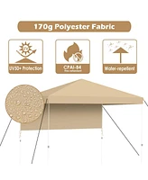 Yescom 6x4Ft Canopy Replacement Top Gazebo Cover with Half Sun Wall for Core Equipment 40146 Pop Up Outdoor Bbq Beige