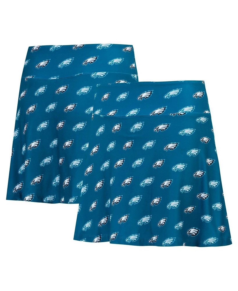 Concepts Sport Women's Midnight Green Philadelphia Eagles Record Allover Print Knit Sleep Skort