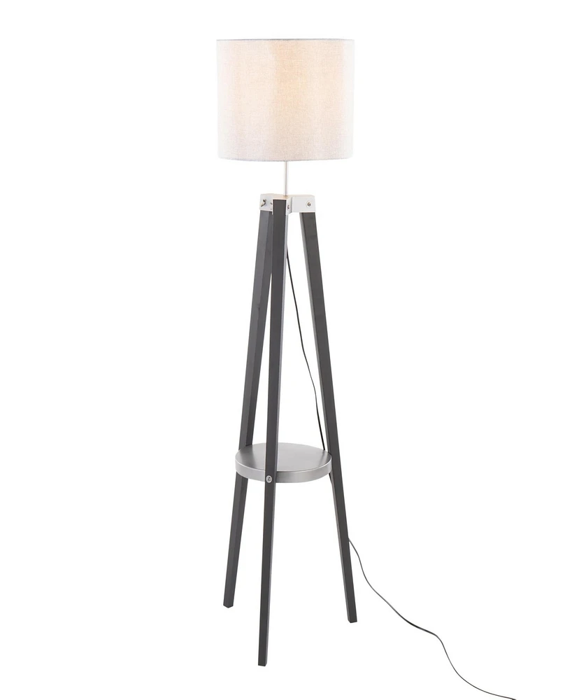 LumiSource Compass 58" Wood Floor Lamp