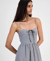 Kingston Grey Juniors' Gingham Tie-Back Midi Dress