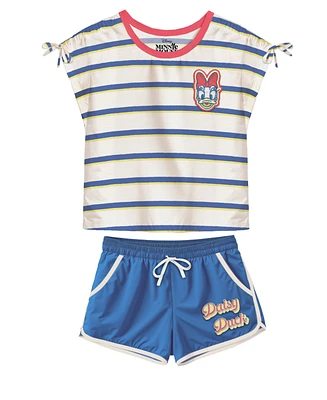 Disney Toddler and Little Girls 2-Piece Daisy Duck Cvc T-Shirt Short Set