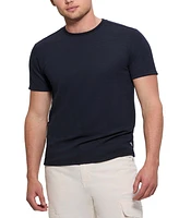 Guess Men's Relaxed Fit Linear Textured Short Sleeve Crewneck T-Shirt