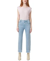 Hue Women's Ruffled-Hem Denim Skimmer Leggings