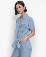Dkny Women's Short-Sleeve Tie-Front Shirt