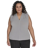 Calvin Klein Plus V-Neck Sleeveless Top