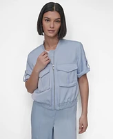 Dkny Women's Short-Sleeve Zip-Front Jacket