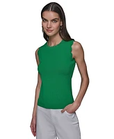 Karl Lagerfeld Paris Women's Scallop-Edge Sleeveless Sweater