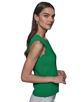 Karl Lagerfeld Paris Women's Scallop-Edge Sleeveless Sweater