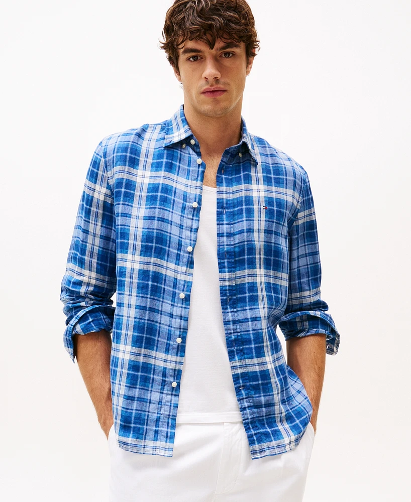 Tommy Hilfiger Men's Check Linen Shirt