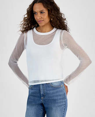 I.n.c. International Concepts Petite Overlay Top, Exclusively at Macy's