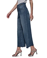 Karl Lagerfeld Paris Women's Scallop-Edge Cropped Jeans