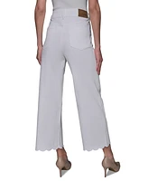 Karl Lagerfeld Paris Women's Scalloped-Edge Cropped Jeans