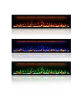 Smart 74" Wall-Mounted Electric Fireplace with Realistic Flame Effects, Dual Heating, and Alexa Compatibility