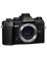 Om System Om System Om-5 Mirrorless Digital Camera with M.Zuiko Digital Ed 12mm f/2 Lens, Olympus camera, Black