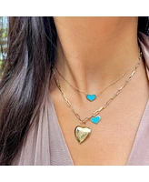 The Lovery Turquoise Single Heart Necklace 14K Gold