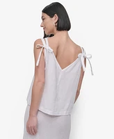 Dkny Women's Linen Tie-Strap Tank Top
