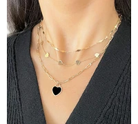 Onyx Heart Padlock Charm
