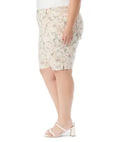 Gloria Vanderbilt Plus Amanda Floral-Print Bermuda Shorts