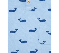 Little Me Baby Boys 2-Pc. Whale Romper & Bucket Hat Set