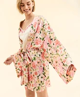 Macy's Flower Show Women's Floral Fantasy Kimono Robe, Exclusively at Macy's